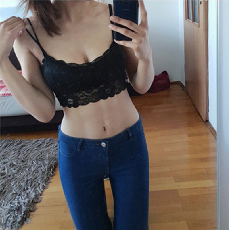 TONGYANG Women Sexy Vest Chest Padded Tank Tops For Women Fitness Underwear Lace Crop Top