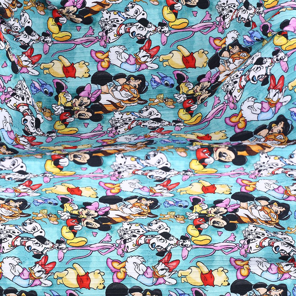 Hot selling beautiful cartoon print 95% cotton 5% spandex cotton rib digital printing spandex fabric for kids dress
