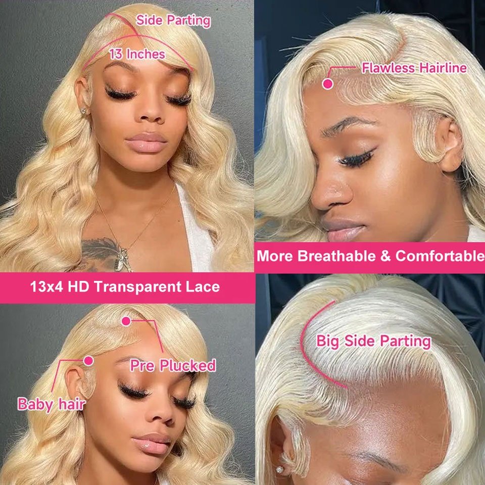 613 13x6 HD Lace Frontal Wig Raw Human Hair Honey Blonde Lace Front Wigs Full 200 250 Density Body Wave Brazilian Human Hair Wig
