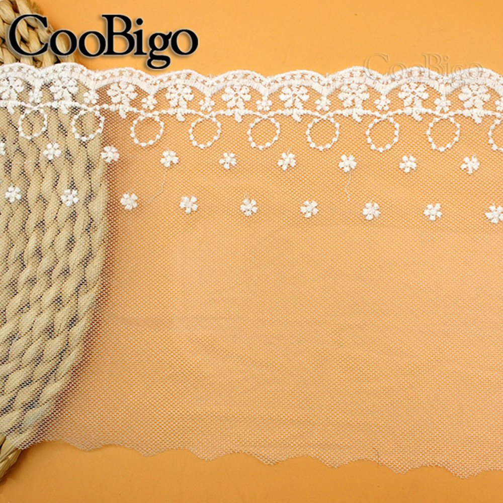 30Yards Mesh Embroidery Lace Tulle Fabric Floral Laces Border Decoration Clothes Wedding Dress Sewing DIY Accessories 10cm Width