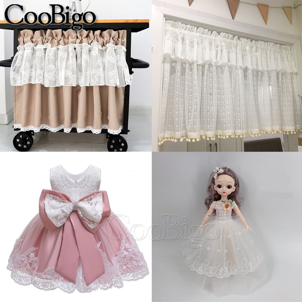 30Yards Mesh Embroidery Lace Tulle Fabric Floral Laces Border Decoration Clothes Wedding Dress Sewing DIY Accessories 10cm Width