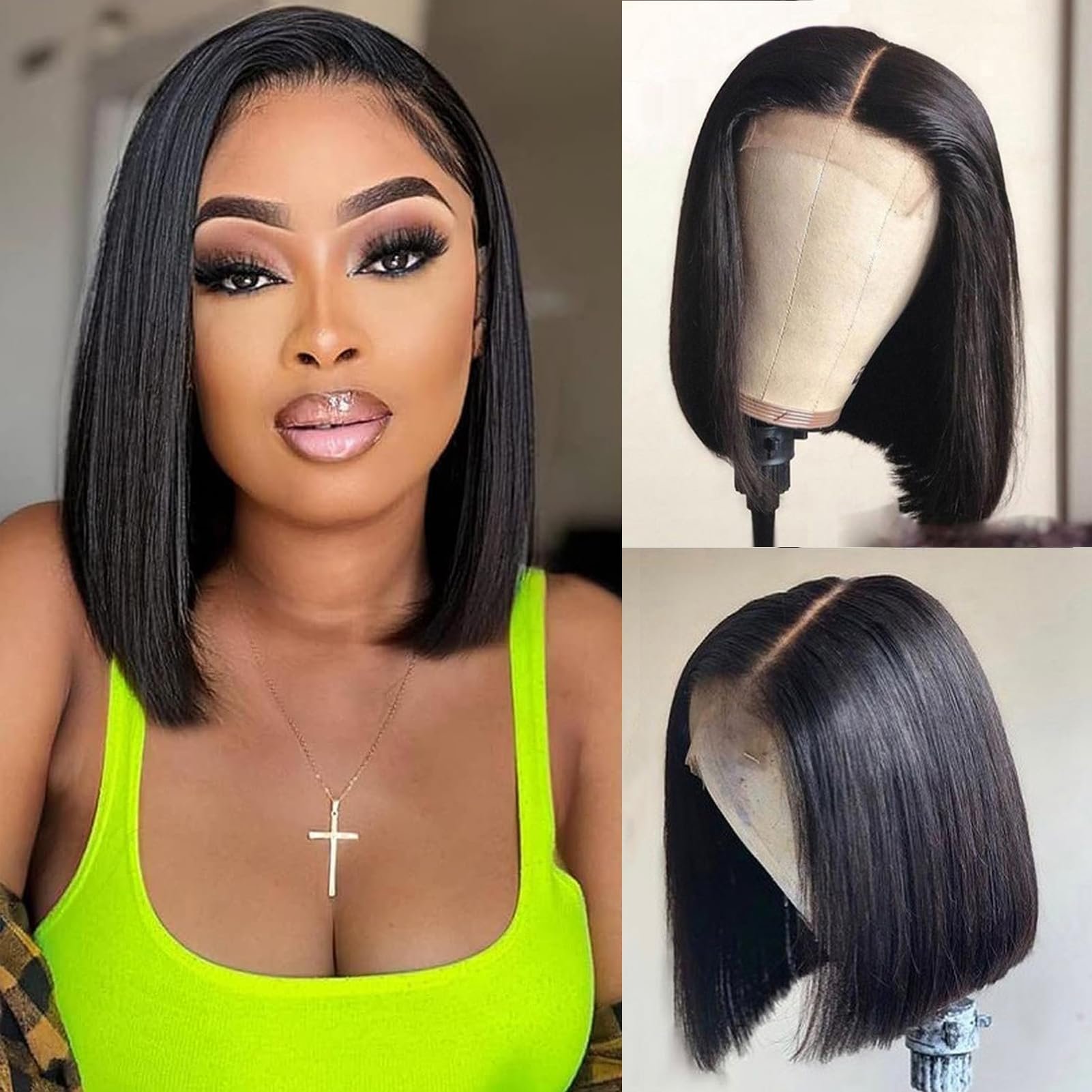 Cheap Bone Straight Short Bob Wigs Human Hair Lace Front Wigs For Black Women HD Lace Frontal Wigs Raw Brazilian Human Hair