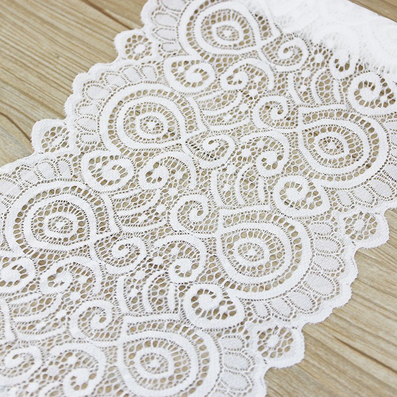 (3 Meters) 18cm White Elastic Lace Fabric French Hollow Underwear Stretch Laces Trim Hollow Dress And Personal Adornment DIY