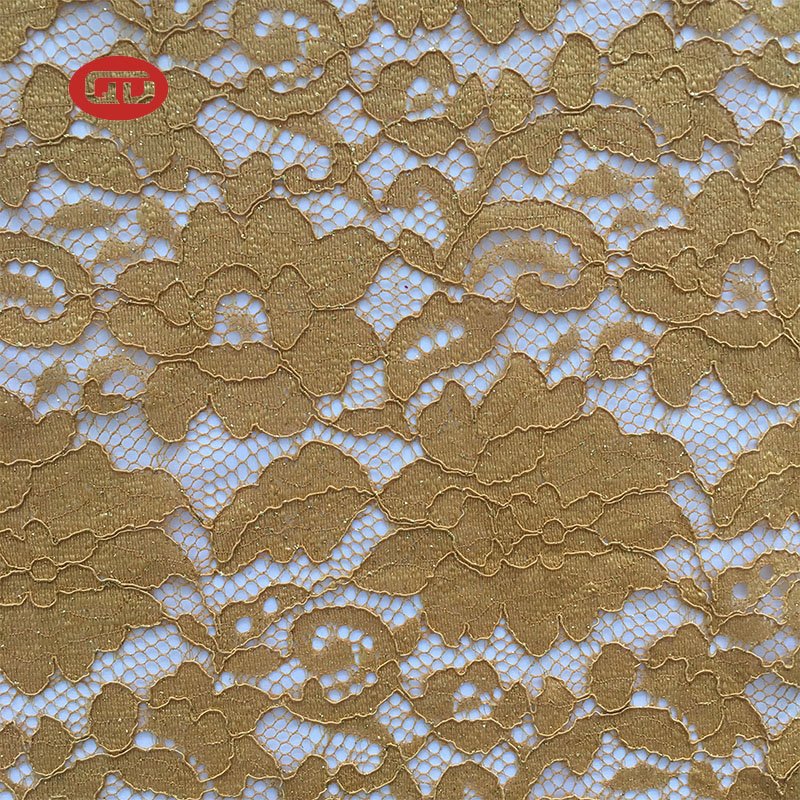 Factory wholesale Cheap Fancy Flower 100% polyester Cord Lace Fabric Glitter for Women's gament
