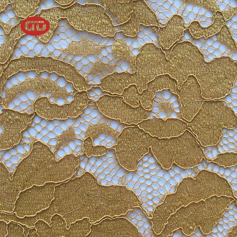 Factory wholesale Cheap Fancy Flower 100% polyester Cord Lace Fabric Glitter for Women's gament