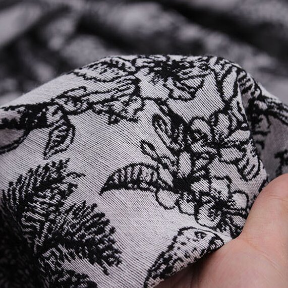 Black And White Jungle Animal Embroidery Jacquard Fabric Garment Fabric Thick Bag Hat Fabric