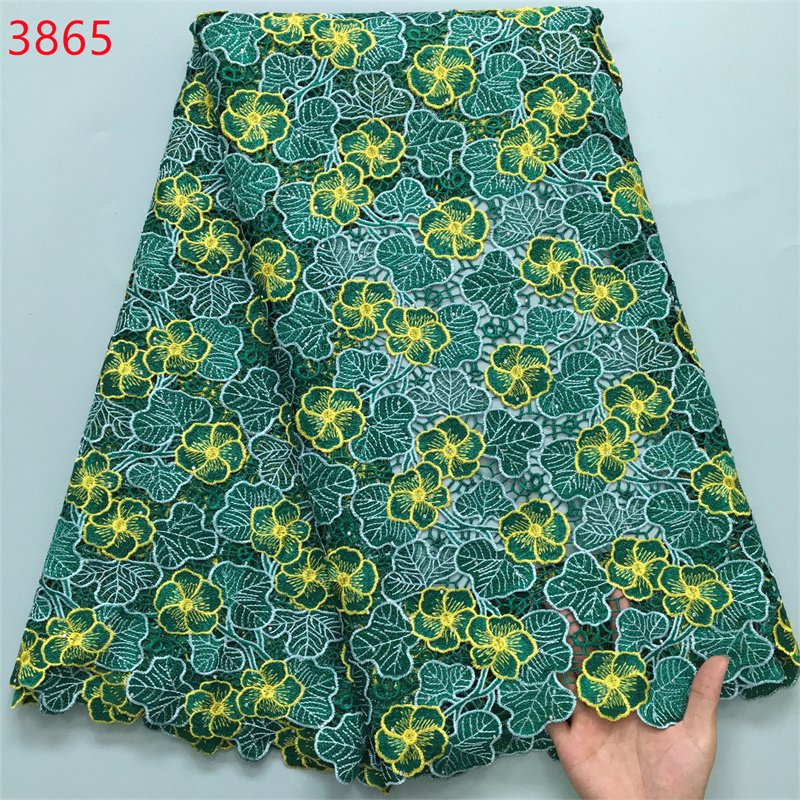 3865 The Latest Popular Bicolor Guipure Lace Stones Lace 2024 African Nigerian Water Soluble Lace For DIY Sewing Party Dress