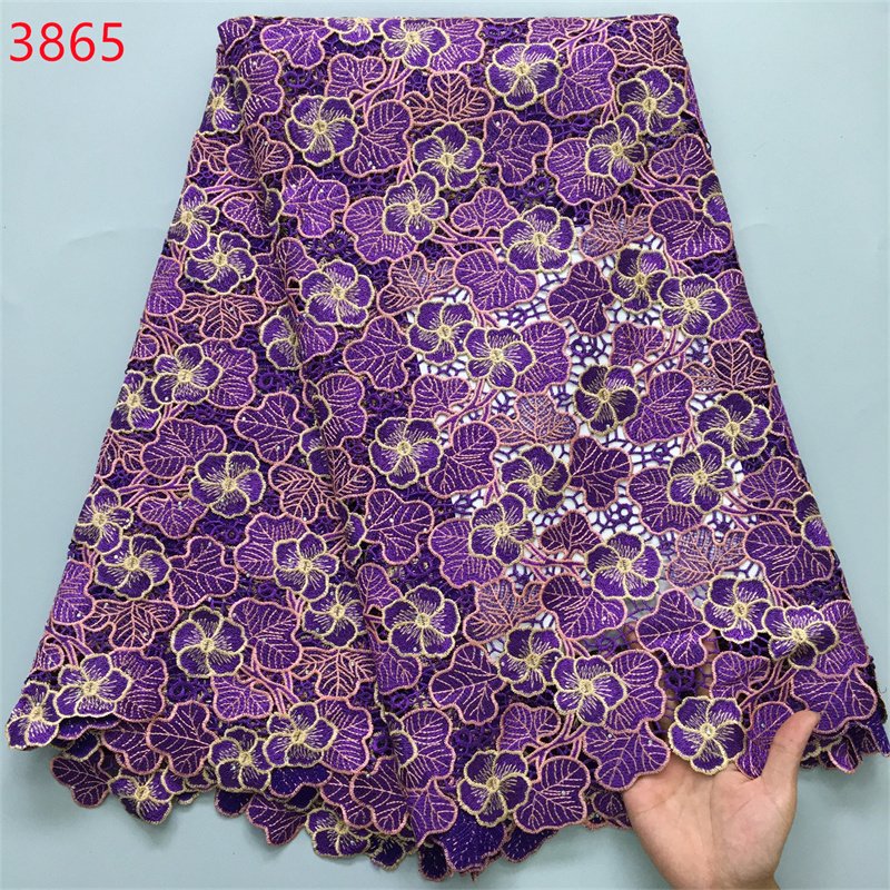 3865 The Latest Popular Bicolor Guipure Lace Stones Lace 2024 African Nigerian Water Soluble Lace For DIY Sewing Party Dress