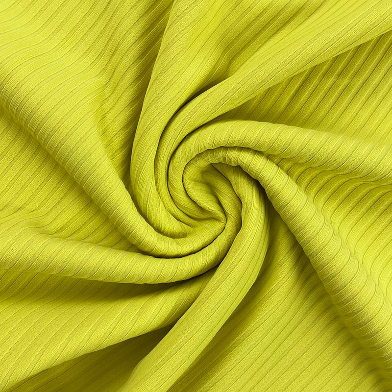 Textured Four Way Stretch Ribbed 74 Polyamide Nylon 26 Spandex 220gsm Rib Fabric For Yoga Swimwear Sportswear Activewear