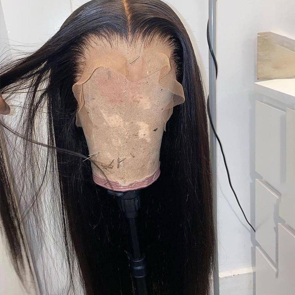 Top Grade Hd Lace Front Wig With 200% Density, Cambodian Straight Virgin Human Hair Lace Front Wigs Plucked For Black Women