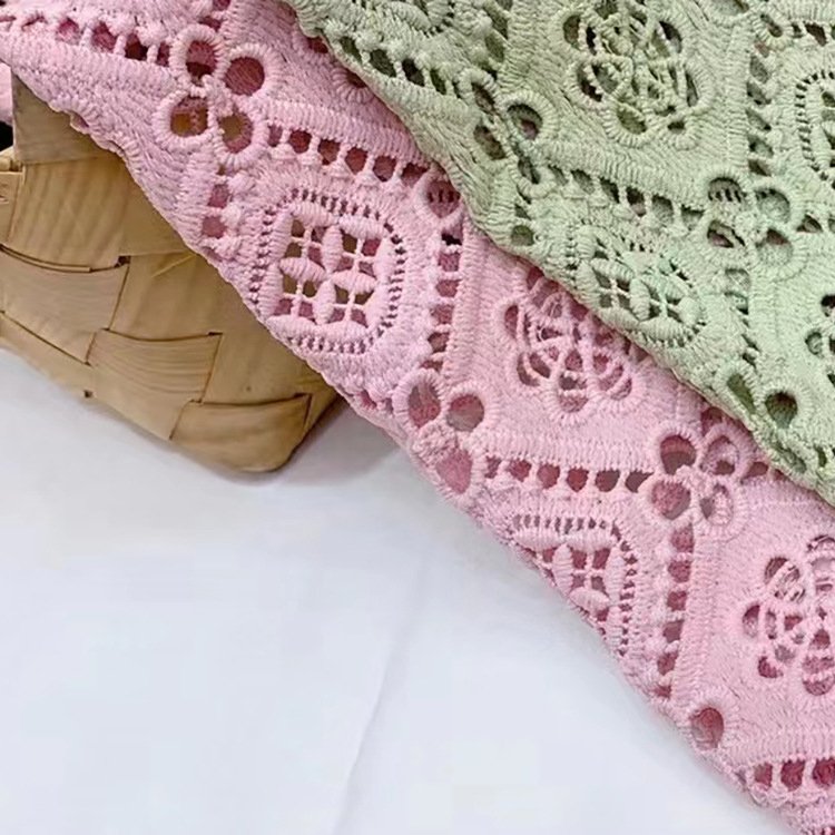 Wholesale embroidery fabric High quality green guipure embroidery fabric dress wedding dress cheongsam lace fabric