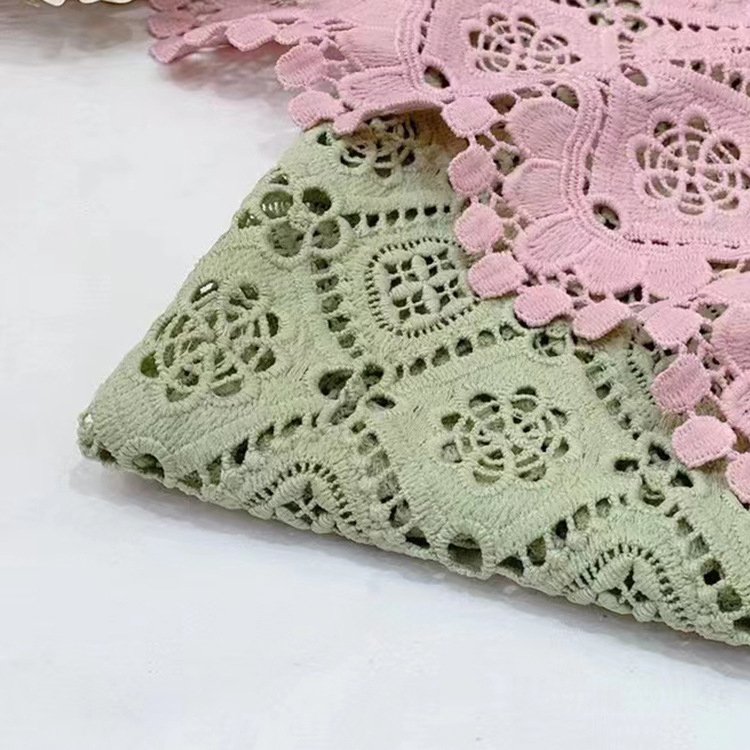 Wholesale embroidery fabric High quality green guipure embroidery fabric dress wedding dress cheongsam lace fabric