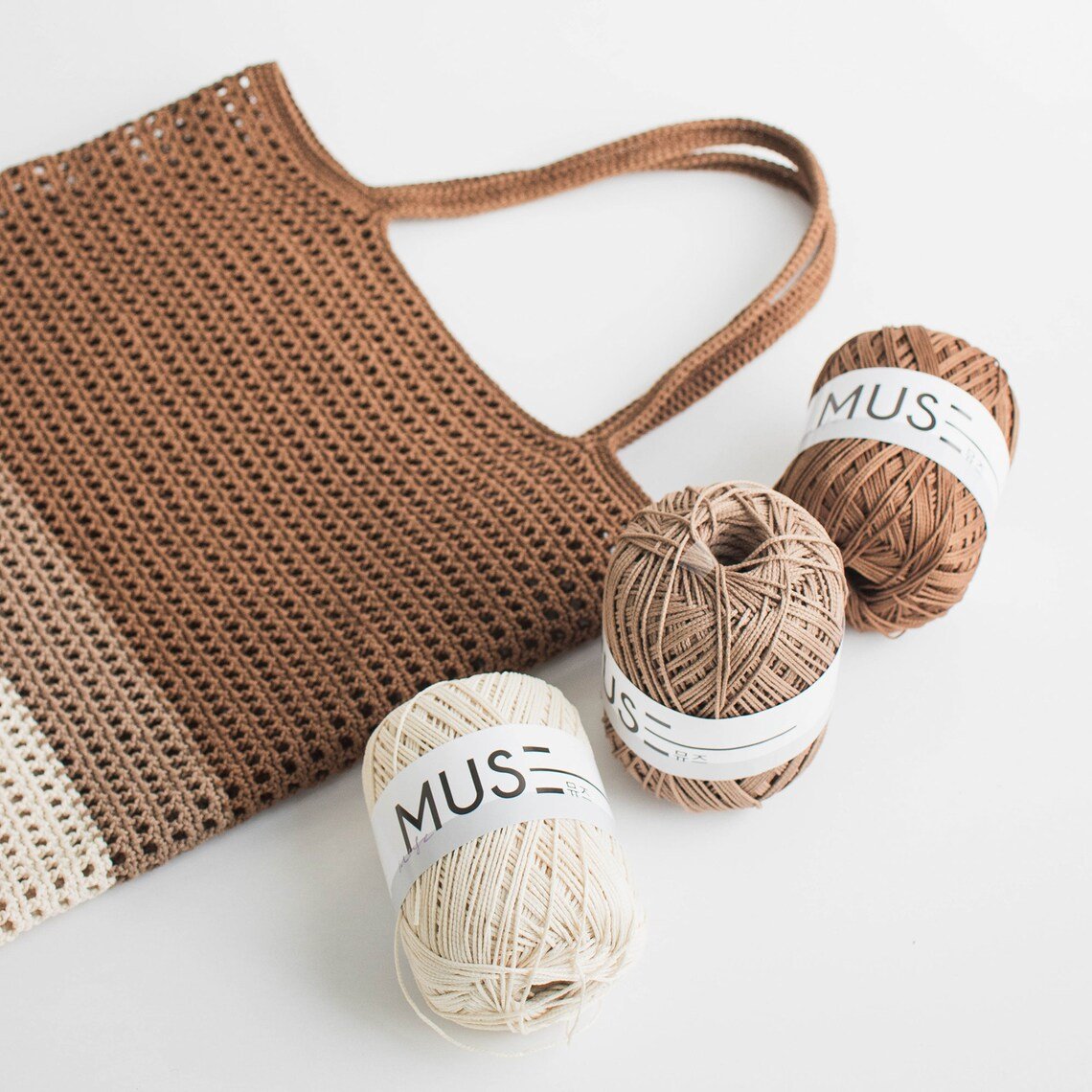 Muse (65g) made in South Korea High Quality Polyester Yarn thin and glossy for Crochet Knitters Bag and Clothings