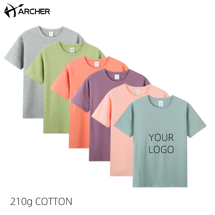 Top Quality 210g Cotton Men T-shirt With Printing Custom Your Brand Logo T Shirt Men Graphic Tees Shirt Women Oversize White Tee