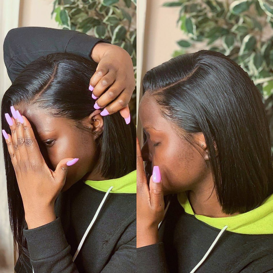 Wholesale Perruque Short Bob Wigs Human Hair Lace Front Wig For Black Women Cheap Bone Straight Hd Lace Frontal Wigs Human Hair