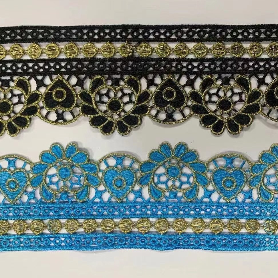 The best-selling 2024 gold thread decorative lace fabric can be customized