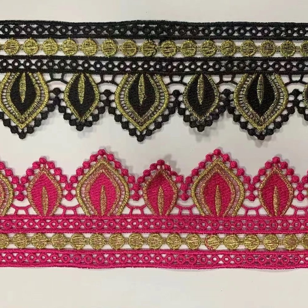 The best-selling 2024 gold thread decorative lace fabric can be customized