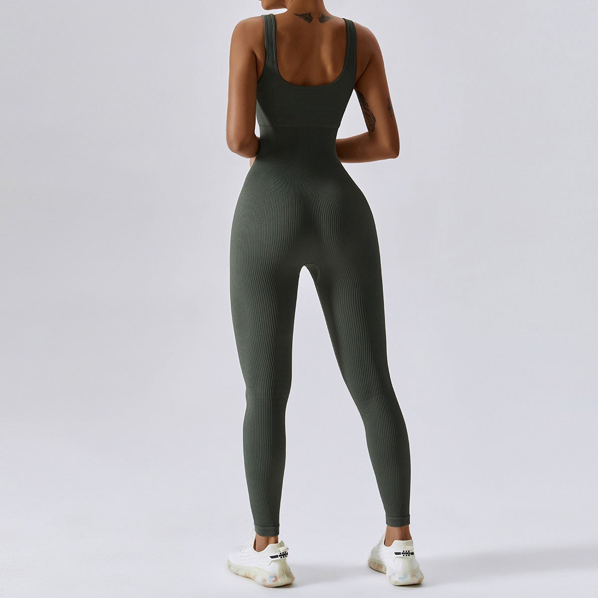 Women's Yoga Ribbed Rompers Sleeveless Fitness Bodysuit Women Exercise One Piece Yoga Jumpsuits