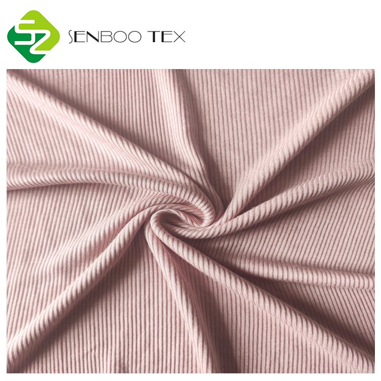 Certificate 100% Bamboo Organic Knit Fabric 2*2 Ribbed Light Weight Fabric
