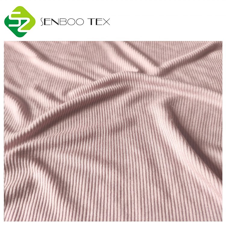 Certificate 100% Bamboo Organic Knit Fabric 2*2 Ribbed Light Weight Fabric