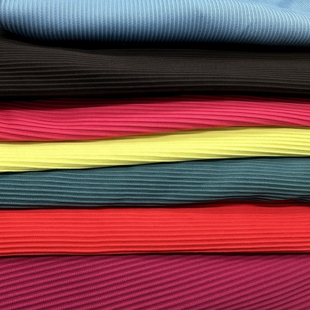 Xianxian OEM ODM custom rib polyester spandex swimwear cossie telas fabric 4 way stretch fabric clothing for swimming