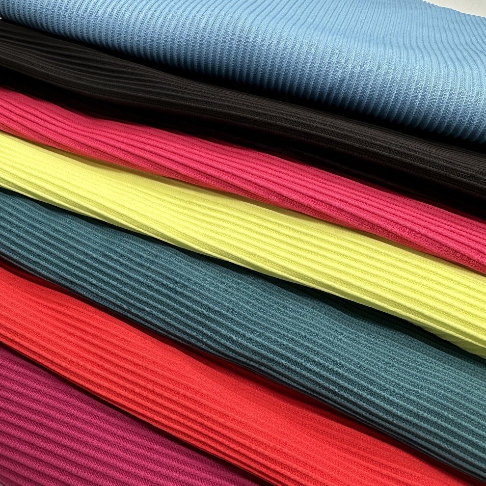 Xianxian OEM ODM custom rib polyester spandex swimwear cossie telas fabric 4 way stretch fabric clothing for swimming