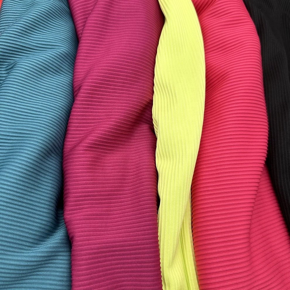 Xianxian OEM ODM custom rib polyester spandex swimwear cossie telas fabric 4 way stretch fabric clothing for swimming