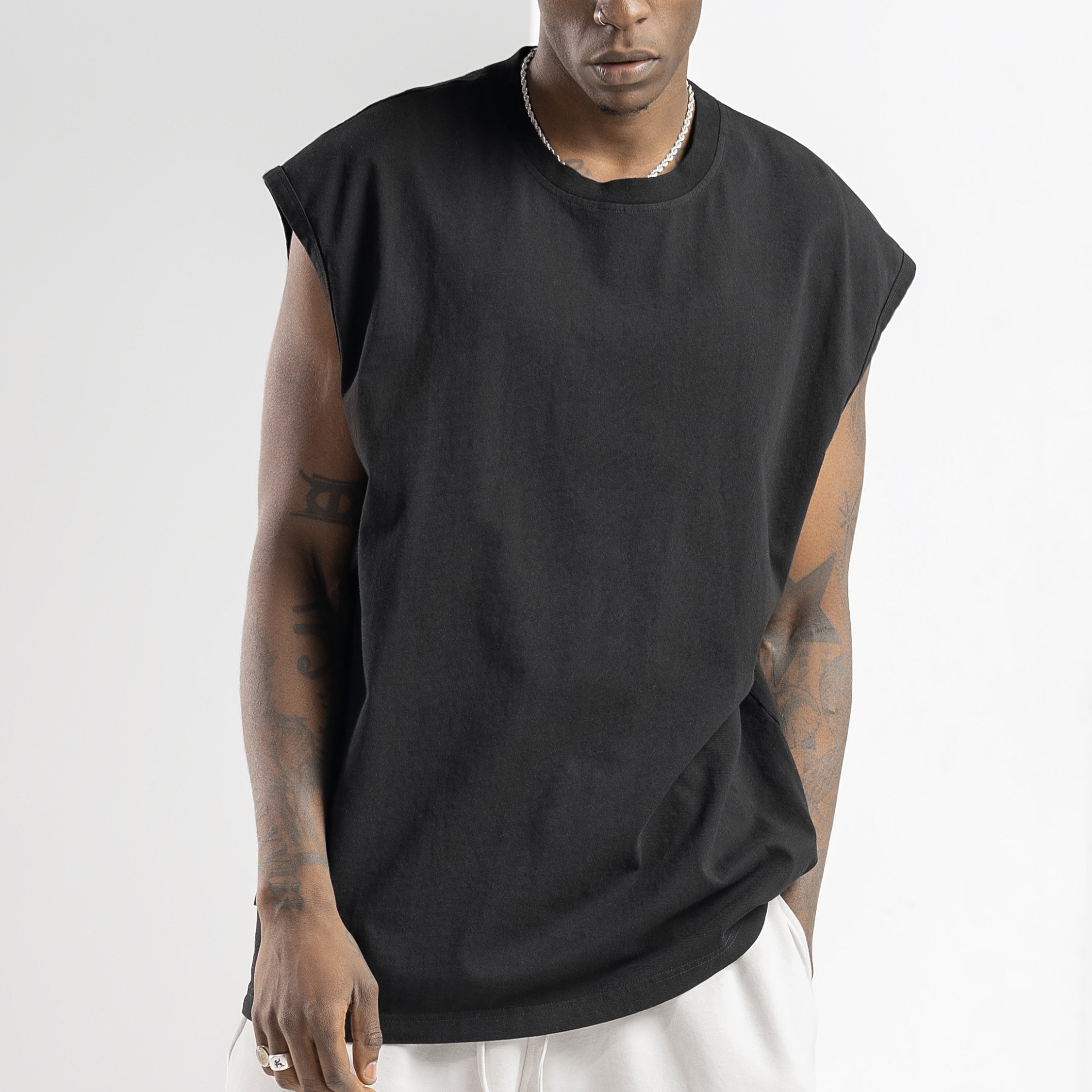 manufacturer factory custom logo tank top blank cheap price tank tops men custom rib neck cotton men's tank tops