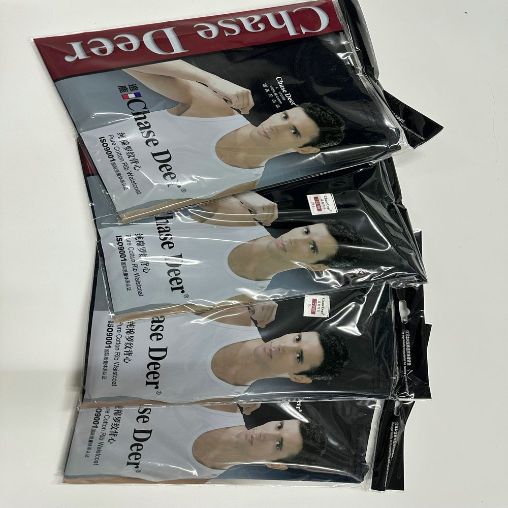 1.38 Dollar Model ZLF012 Singlet Breast M-2XL Chase Deer Pure Cotton Man Ribbed Men's Gym Clothes Tank Top With All Size