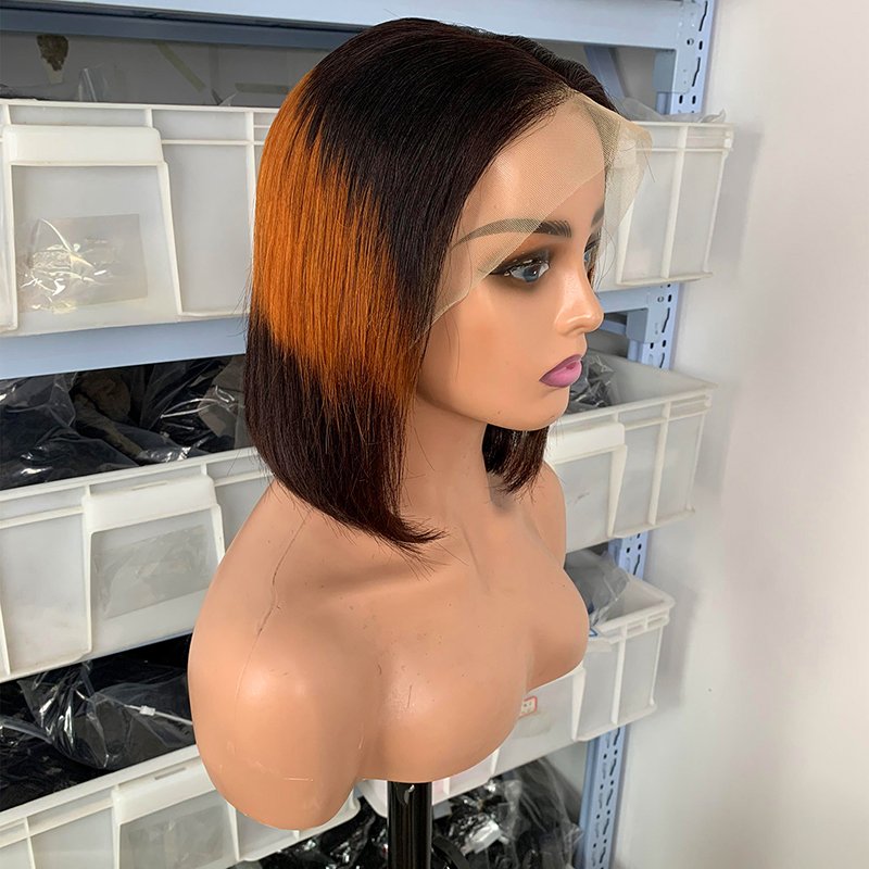 Hot Selling Factory Wholesale Price Short Bob Wigs 13x4 Full Lace For Black Women Brazilian Human Hair Colored Wig Bob
