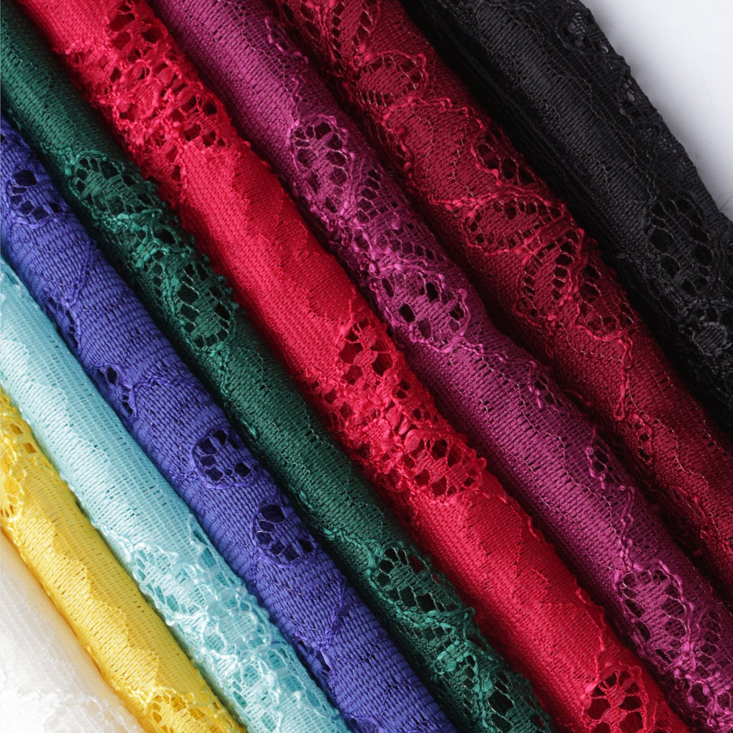2023 Wholesale Multi-color 90 Nylon 10 Spandex Stretchy Lace Fabric For Women Clothing