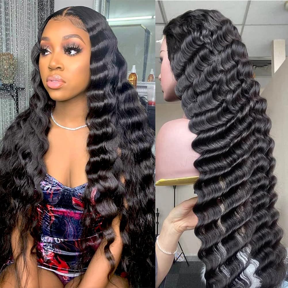 13*6 Hd Transparent Lace Frontal Wigs for Black Women Raw Burmese Curly Hair Deep Water Wave Wig 13x4 Human Hair Lace Front Wig