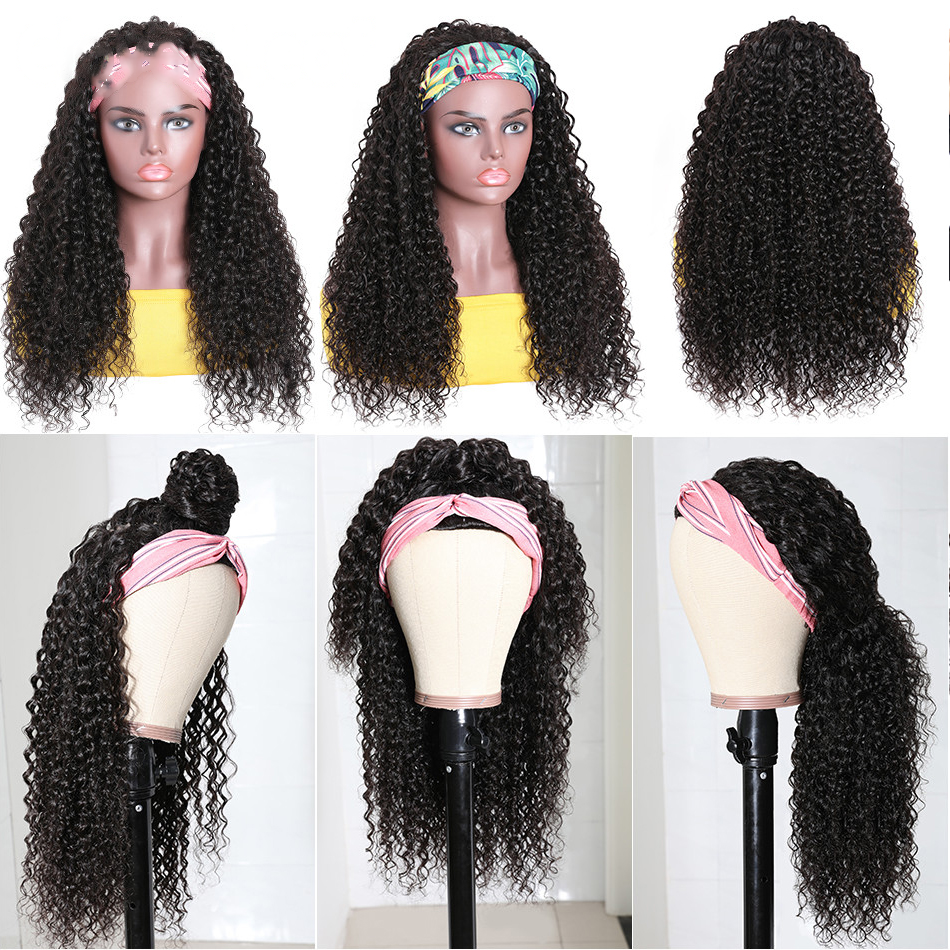 2021 New Raw Brazilian Kinky Curly Virgin Human Hair Wig Full Machine Made Non Lace Wigs For Black Women Can Be Customized Stock