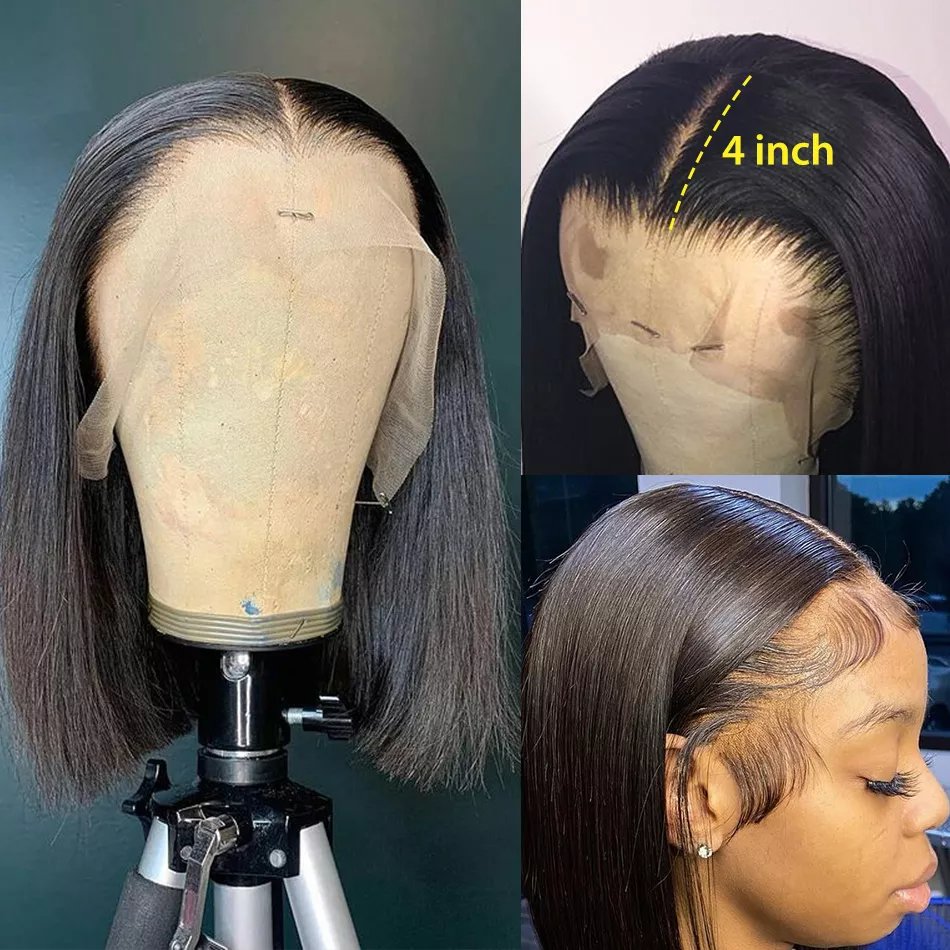 Cheap Brazilian Human Hair Short Bob Wigs Human Hair Lace Front Wigs For Black Women Glueless HD Lace Frontal Wig Human Hair