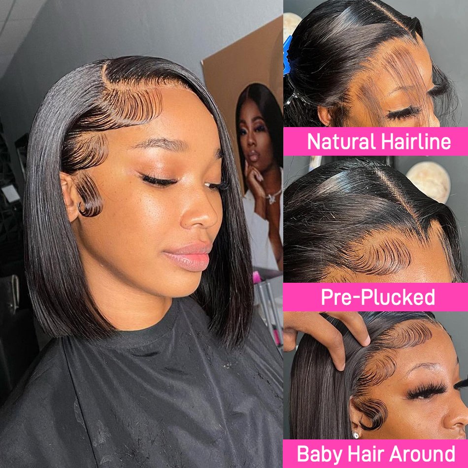 Cheap Brazilian Human Hair Short Bob Wigs Human Hair Lace Front Wigs For Black Women Glueless HD Lace Frontal Wig Human Hair