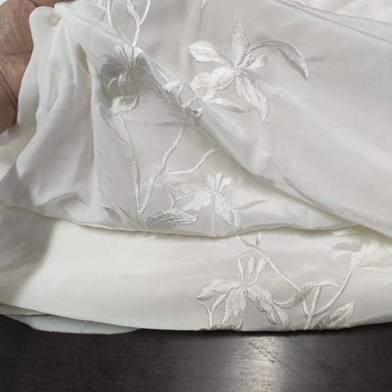 embroidery silk fabric crepe silk embroidery fabric