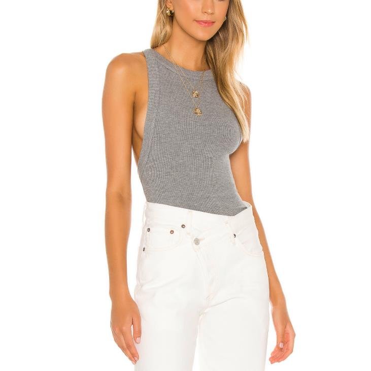 Runwaylove E3697 high street backless rib sexy design tank