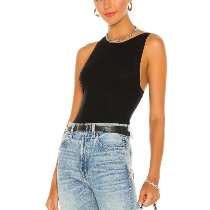 Runwaylove E3697 high street backless rib sexy design tank