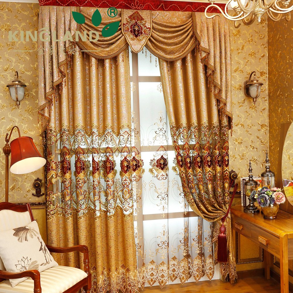 wholesale curtain fabric embroidery for the living room luxury curtain