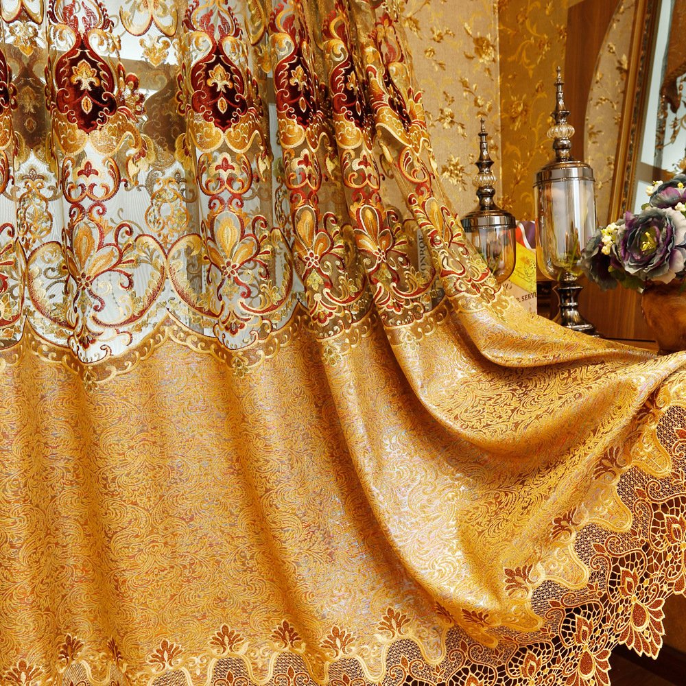 wholesale curtain fabric embroidery for the living room luxury curtain