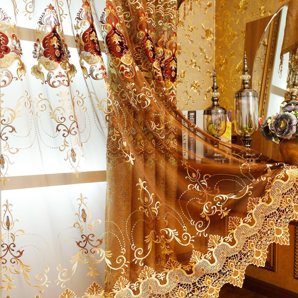 wholesale curtain fabric embroidery for the living room luxury curtain