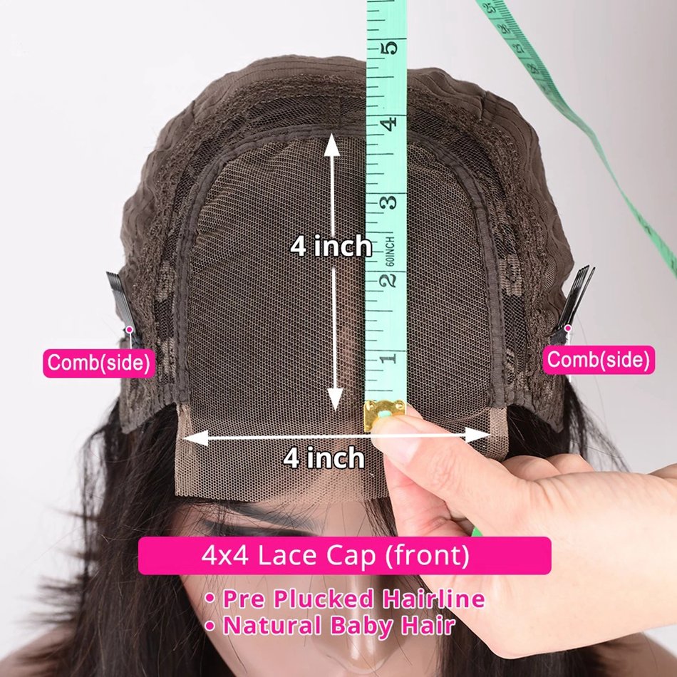Mink Brazilian 4X4 Lace Closure Wig Cuticle Aligned Human Hair Factory Supplier Straight Remy Human Hair Lace Wig Pre Plucked