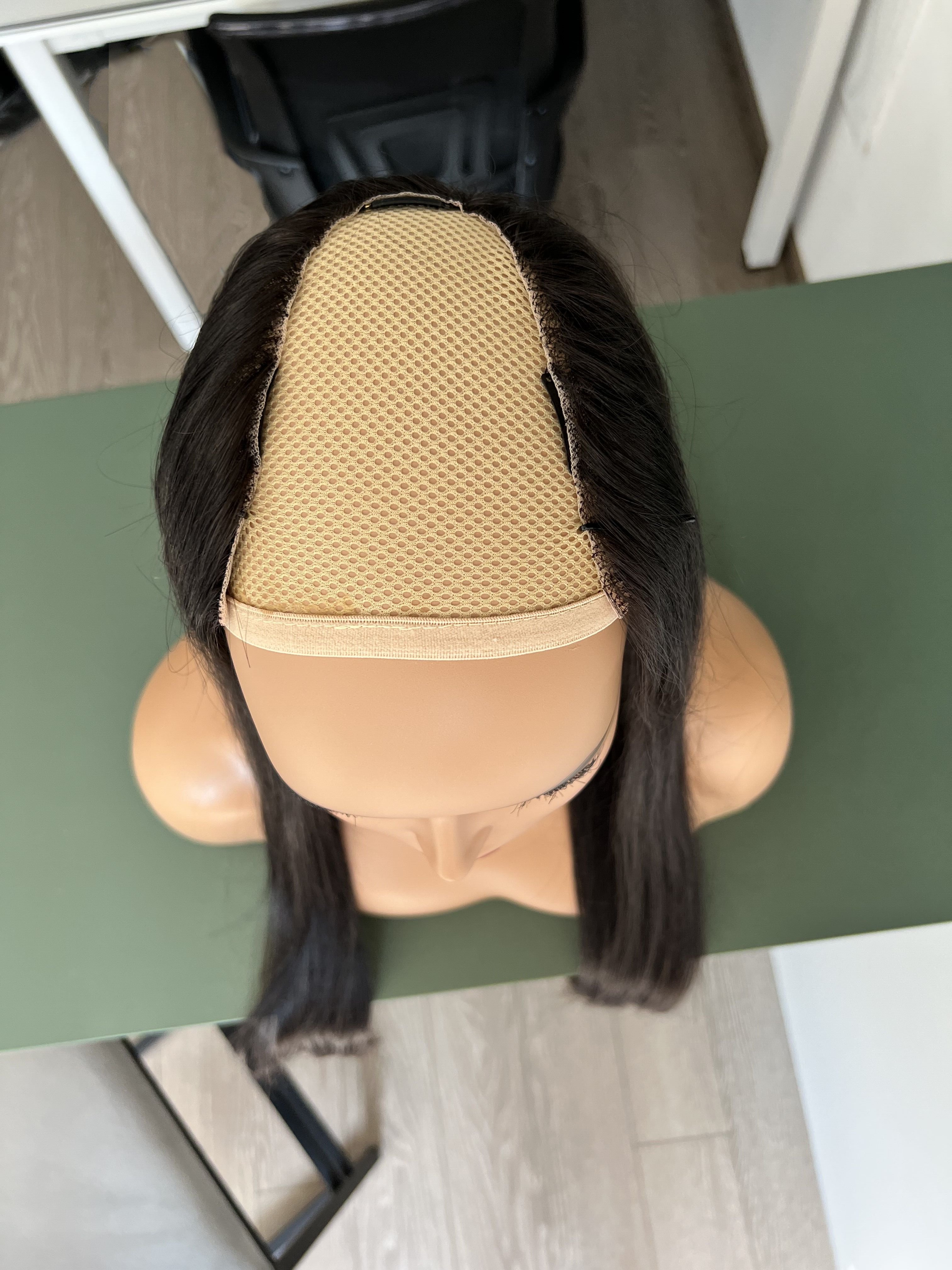 New Design Factory Price Clip In Human Hair Extension Virgin Hair U Part Full Head Lace Clip In Half Wig