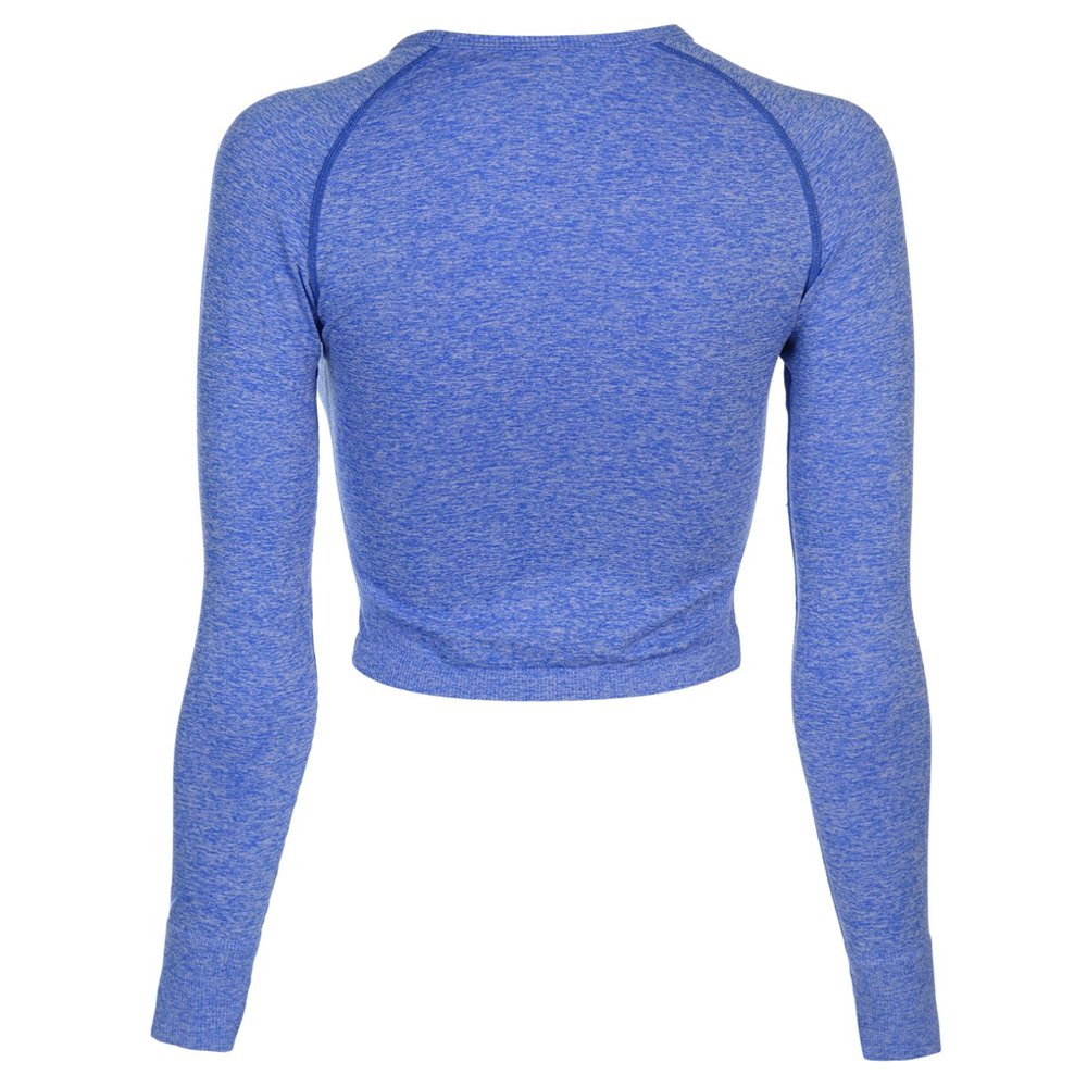 Slim Night Club Sexy Long Sleeve Small Crop Top Blue 2023 Summer Casual for Women Crew Neck Knitted Women Casual Blouse Designs