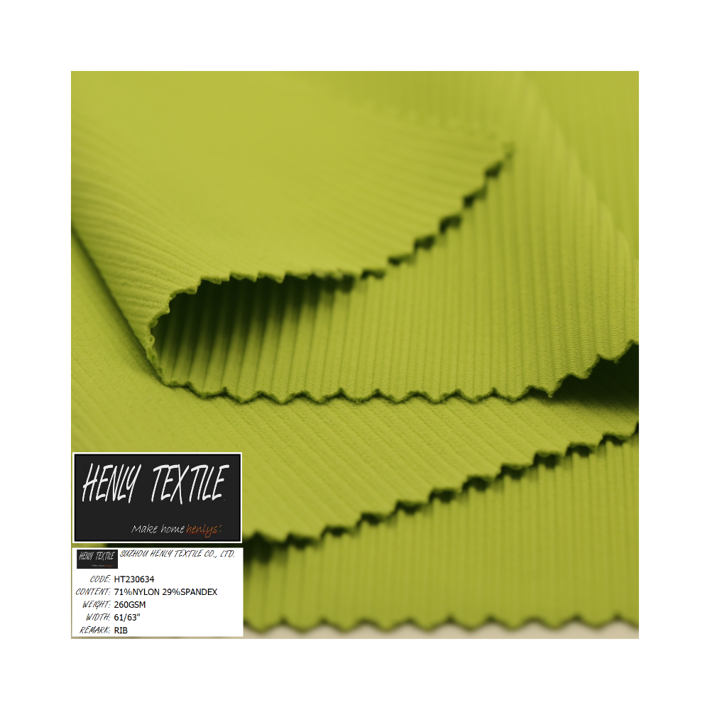 HT230634 71%NYLON 29%SPANDEX 230GSM RIB FABRIC FOR CUFF