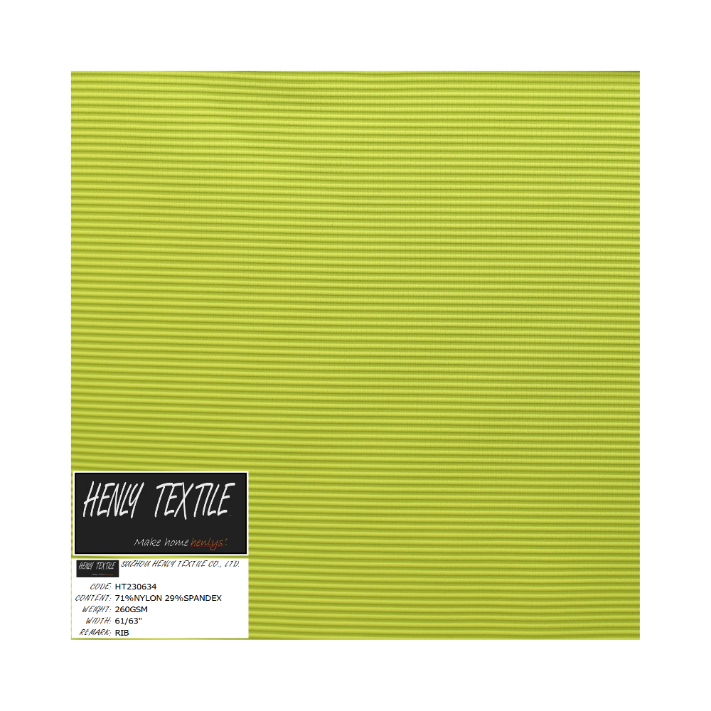 HT230634 71%NYLON 29%SPANDEX 230GSM RIB FABRIC FOR CUFF