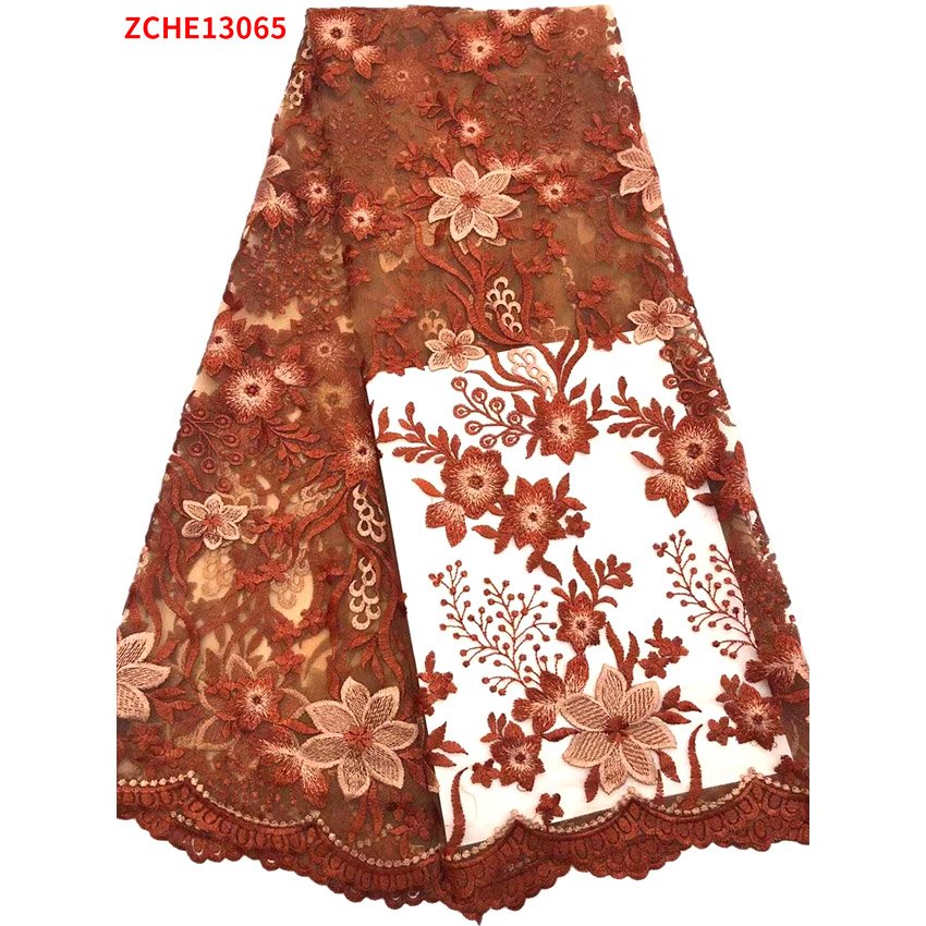 purple fabric african 3d floral Mesh Clothes rose embroidered tulle pattern jacquard dress party lace fabric