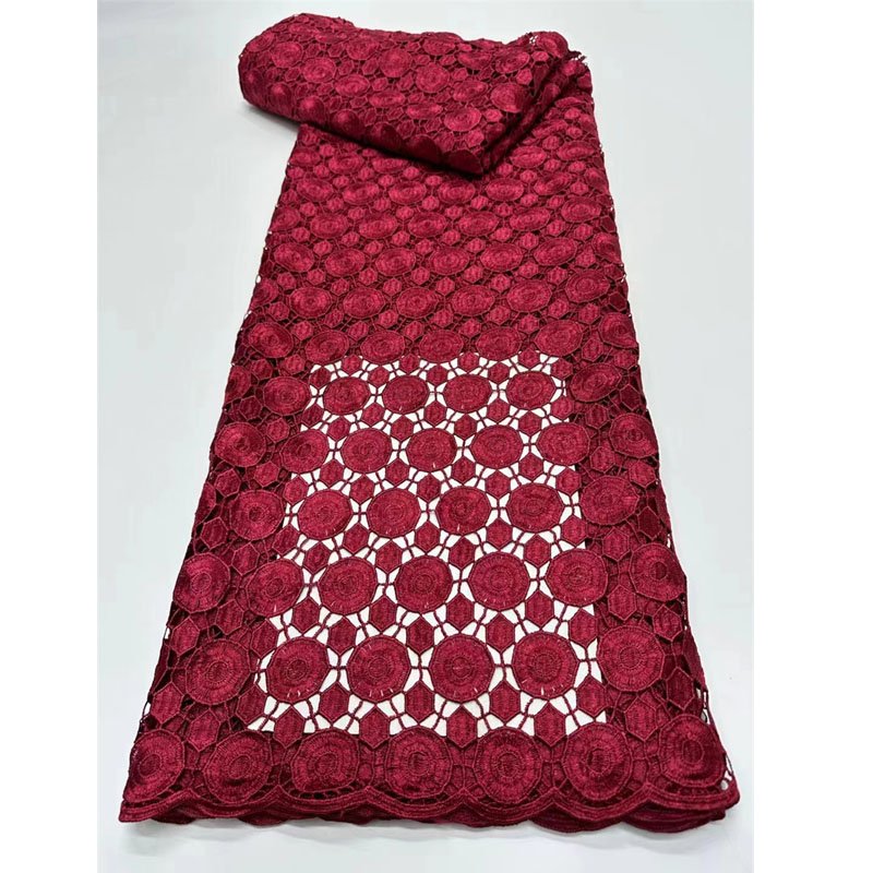 Wholesale guipure cord lace fabric embroidered guipure lace fabric with wedding cord lace fabric