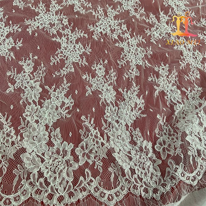 High- end chemical polyester French fancy bridal Cord lace fabric XM-FL0115-1