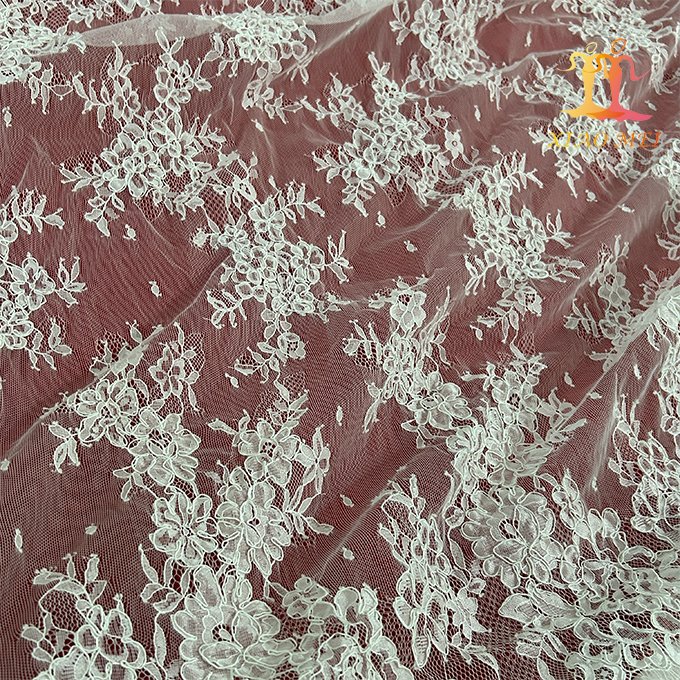 High- end chemical polyester French fancy bridal Cord lace fabric XM-FL0115-1